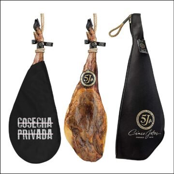 Jamón Ibérico 5 Jotas 6-7 kg + Funda de Regalo (Con Nota Dedicatoria Personalizada) - Envío 24H - Jamón 100% Bellota Seleccionado por Cosecha Privada