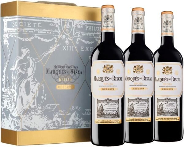 Estuche Marqués de Riscal Reserva 3 botellas Rioja tempranillo